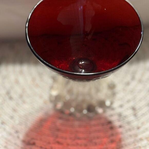 Vintage ANCHOR HOCKING Ruby Berwick Boopie Champagne Dessert Glass - Picture 5 of 6
